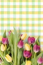 NW42304 watercolor plaid peel and stick wallpaper flowers from NextWall