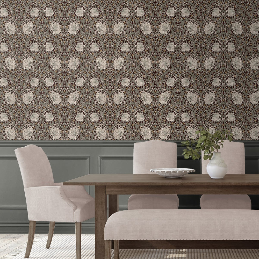
                  
                    Vintage floral peel and stick wallpaper dining room NW42401 from NextWall
                  
                