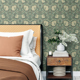 NW42406 Primrose floral William Morris peel and stick removable wallpaper bedroom from NextWall