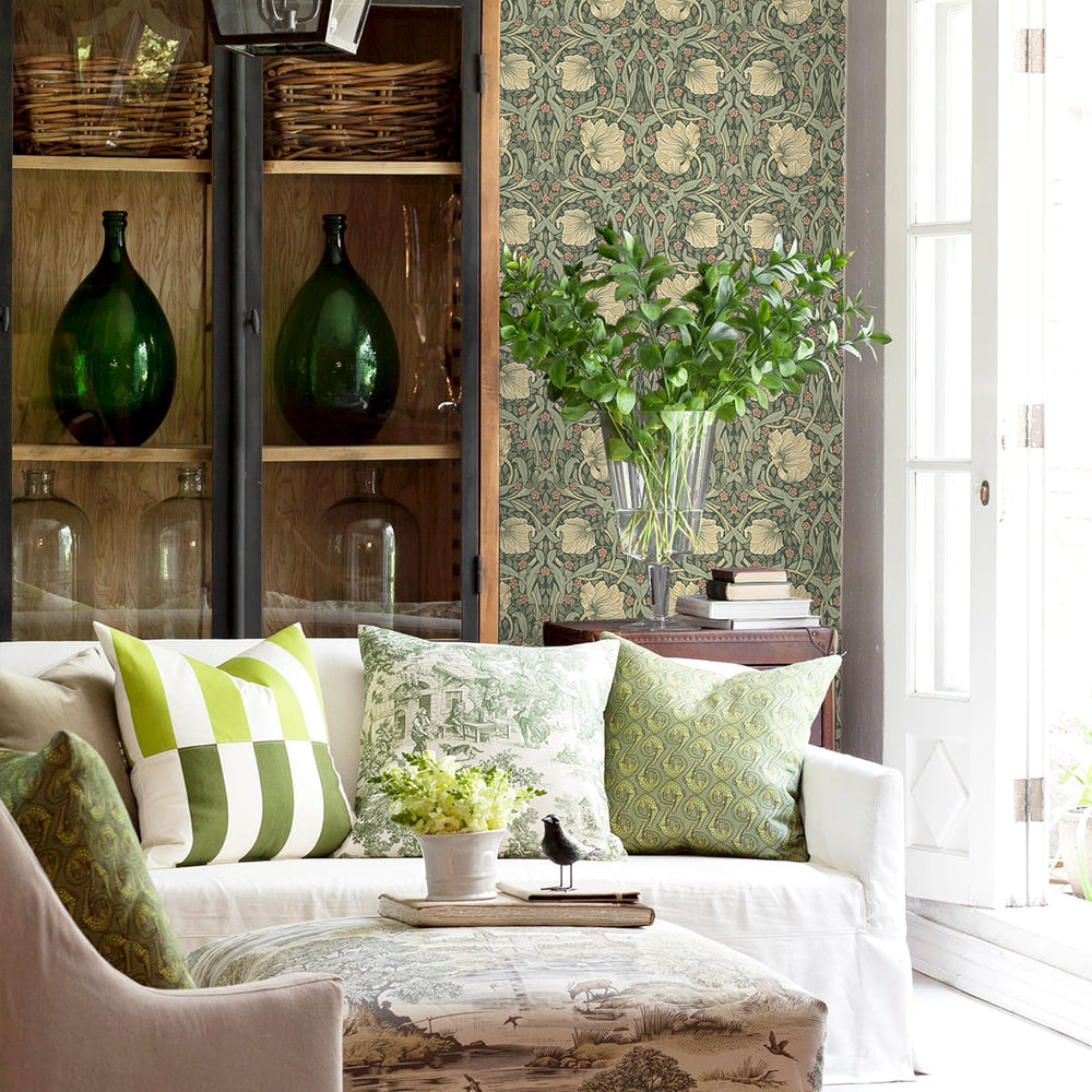 
                  
                    NW42406 Primrose floral William Morris peel and stick removable wallpaper living room from NextWall
                  
                