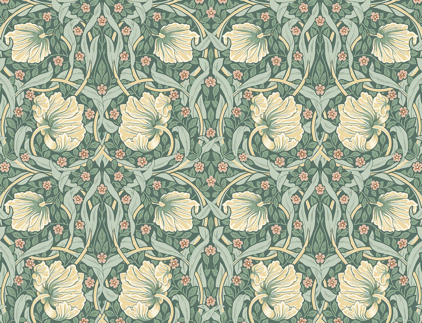NW42406 Primrose floral William Morris peel and stick removable wallpaper from NextWall