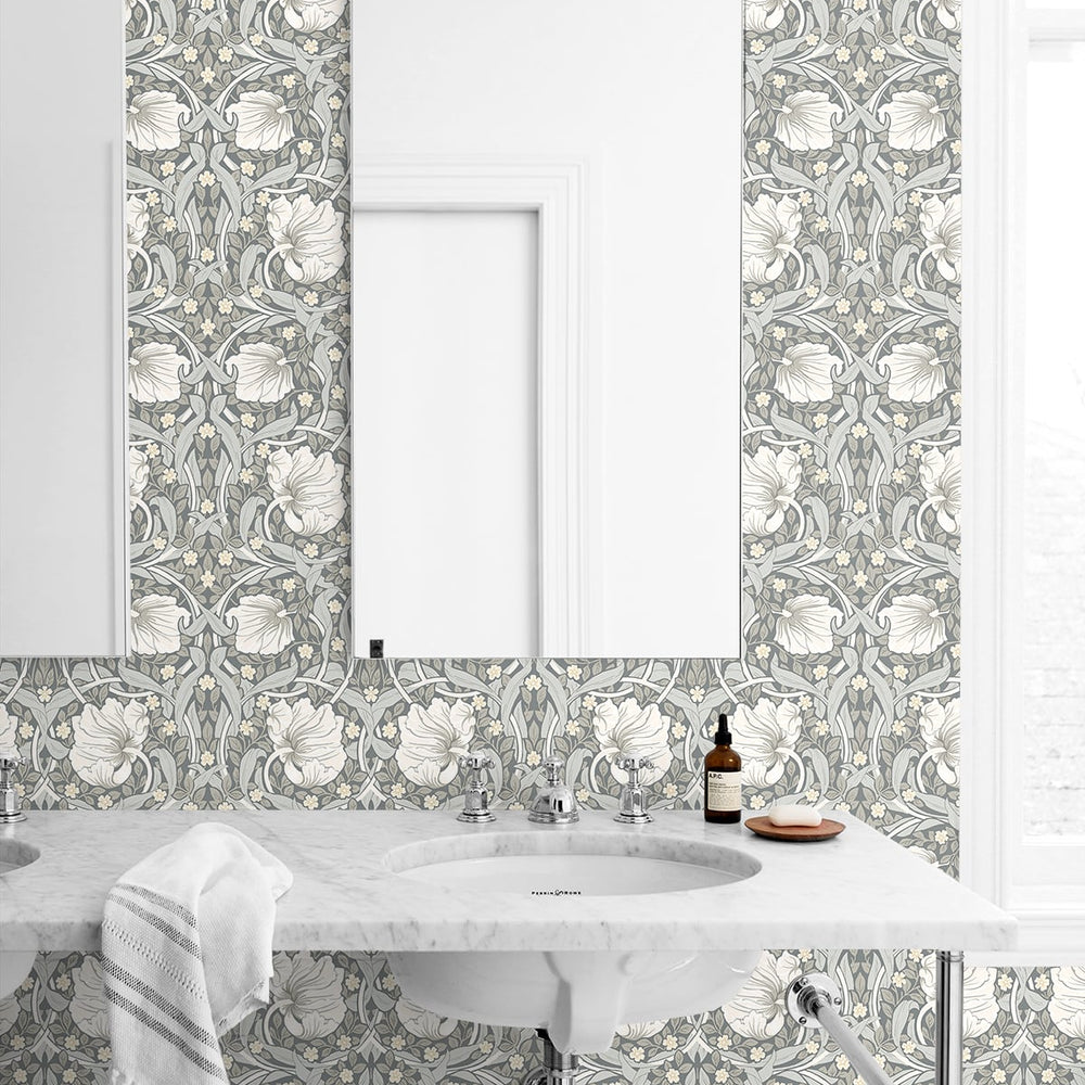 
                  
                    NW42408 Primrose floral William Morris peel and stick removable wallpaper bathroom from NextWall
                  
                