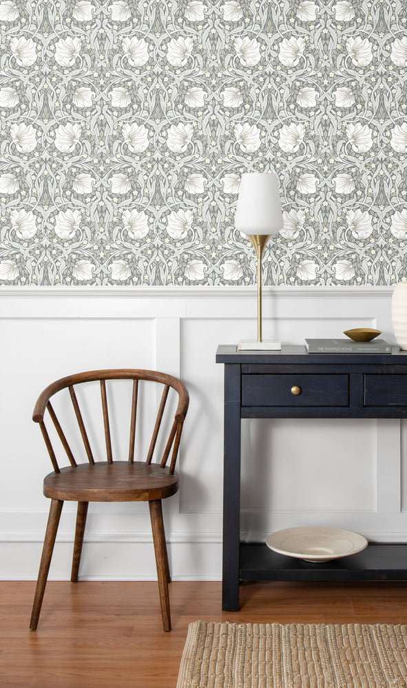 NW42408 Primrose floral William Morris peel and stick removable wallpaper entryway from NextWall