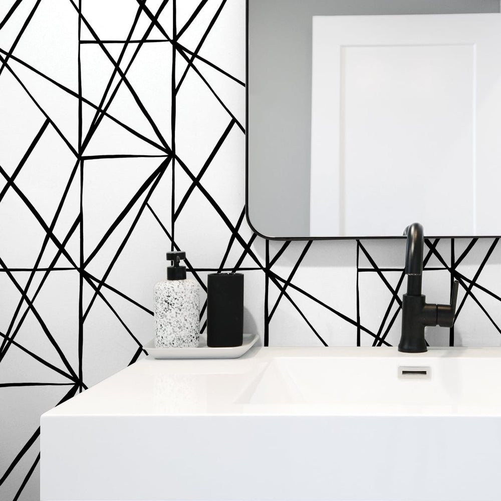 
                  
                    NW42500 quartz geo peel and stick wallpaper bathroom from NextWall
                  
                