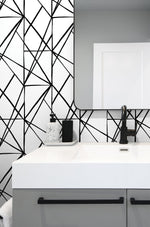 NW42500 quartz geo peel and stick wallpaper bathroom from NextWall