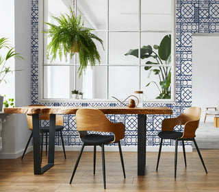 NW42602 garden trellis geometric peel and stick removable wallpaper dining room from NextWall