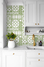 NW42604 garden trellis geometric peel and stick removable wallpaper kitchen from NextWall