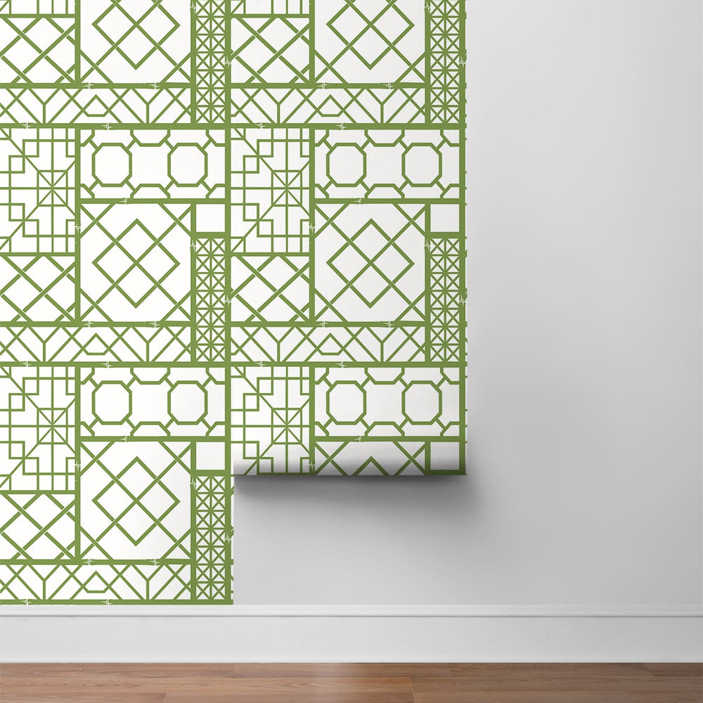 
                  
                    NW42604 garden trellis geometric peel and stick removable wallpaper roll from NextWall
                  
                