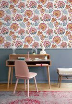 Jacobean floral peel and stick wallpaper office NW42701 from NextWall