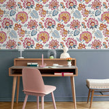 Jacobean floral peel and stick wallpaper office NW42701 from NextWall