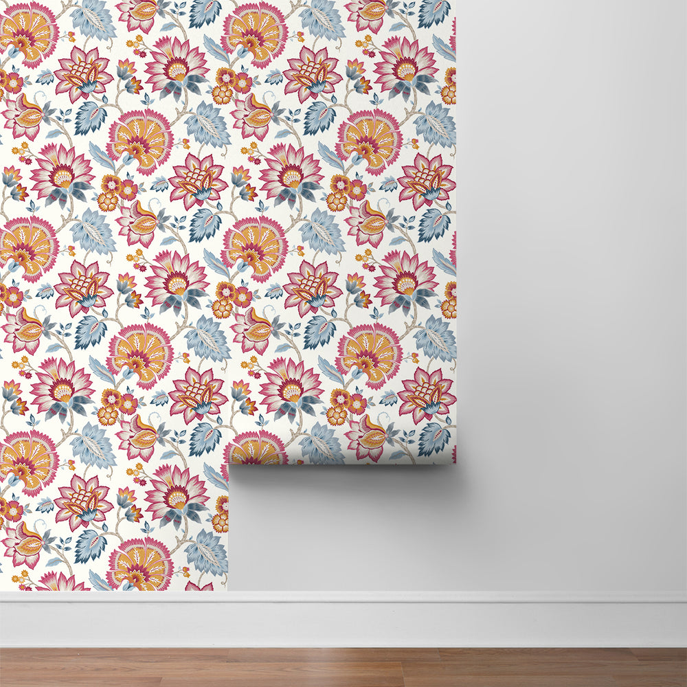
                  
                    Jacobean floral peel and stick wallpaper roll NW42701 from NextWall
                  
                