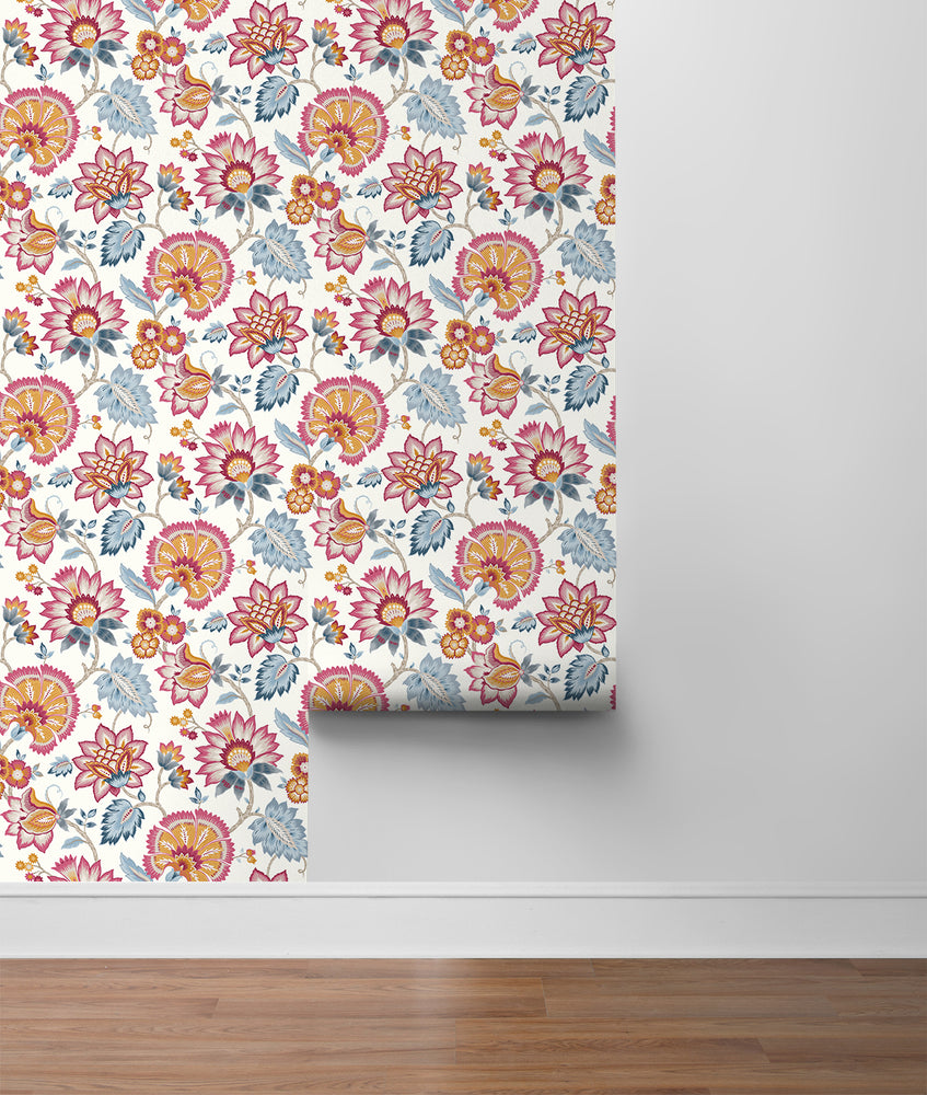 Jacobean floral peel and stick wallpaper roll NW42701 from NextWall
