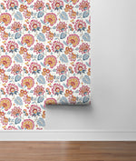 Jacobean floral peel and stick wallpaper roll NW42701 from NextWall