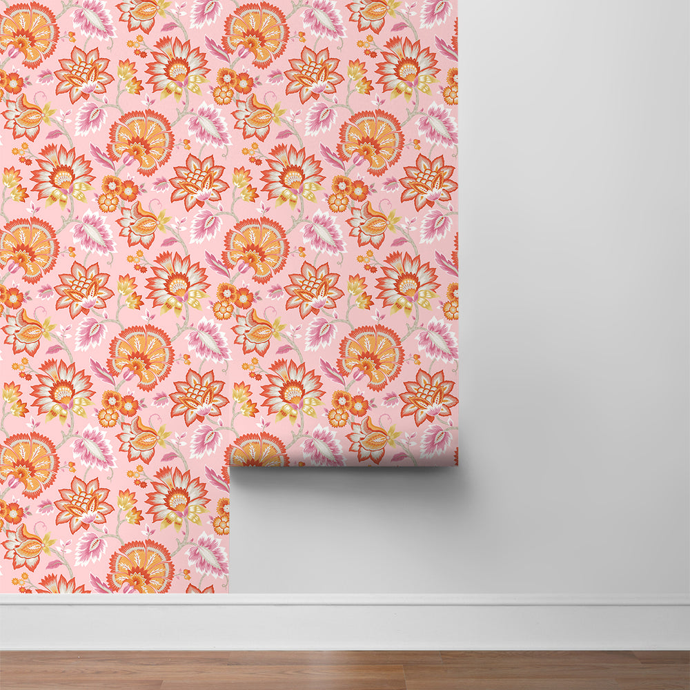 
                  
                    Jacobean floral peel and stick wallpaper roll NW42706 from NextWall
                  
                