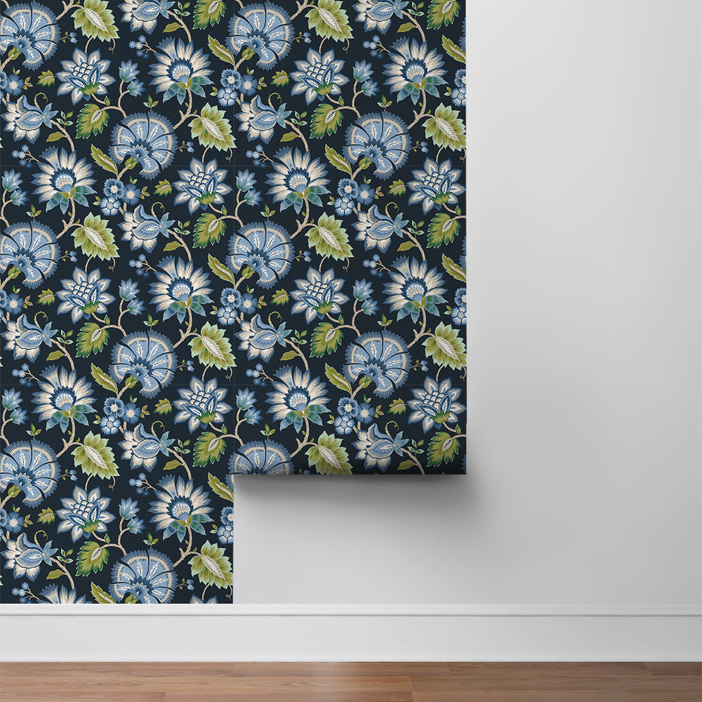 
                  
                    Jacobean floral peel and stick wallpaper roll NW42712 from NextWall
                  
                