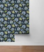 Jacobean floral peel and stick wallpaper roll NW42712 from NextWall