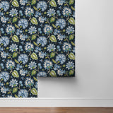 Jacobean floral peel and stick wallpaper roll NW42712 from NextWall