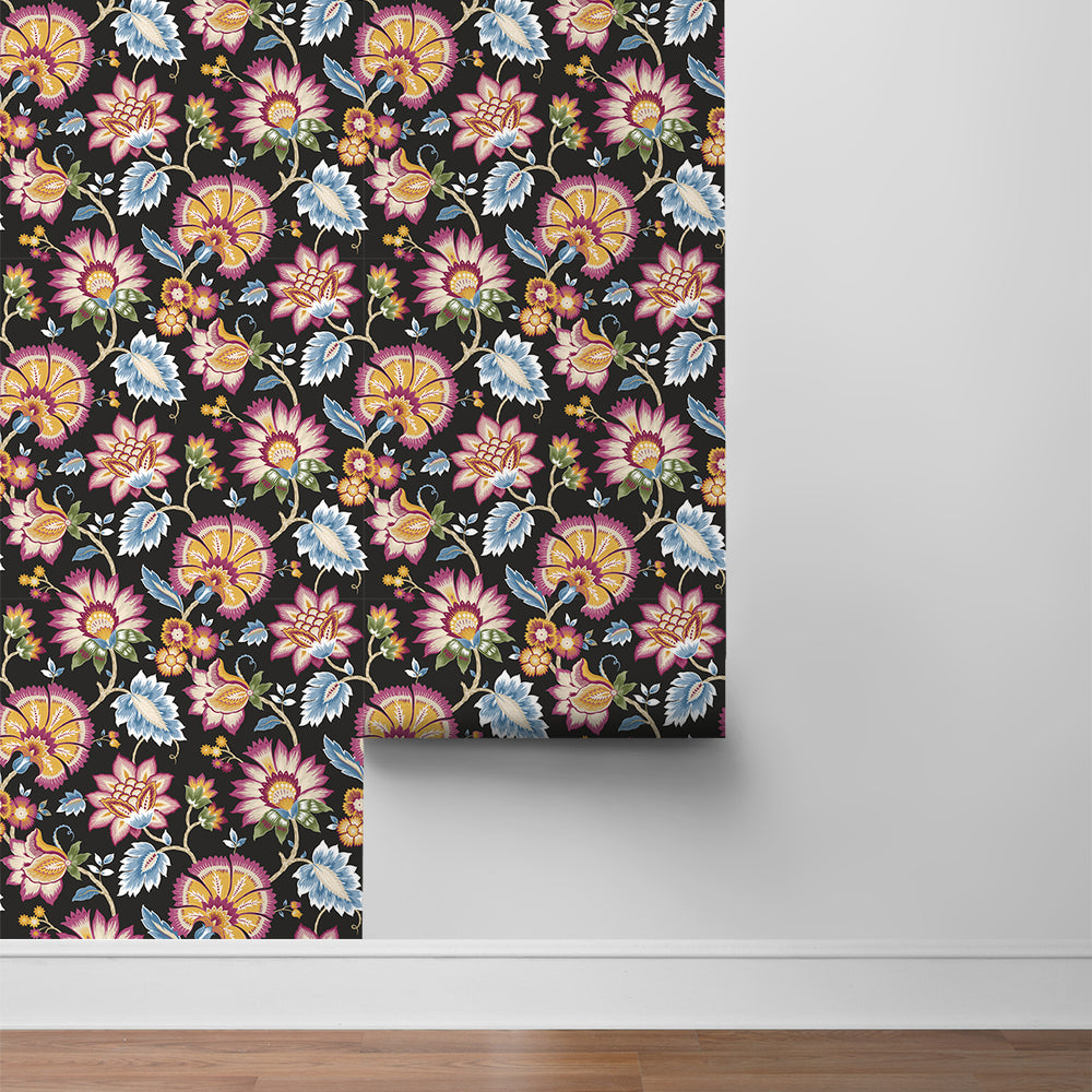 
                  
                    Jacobean floral peel and stick wallpaper roll NW42721 from NextWall
                  
                