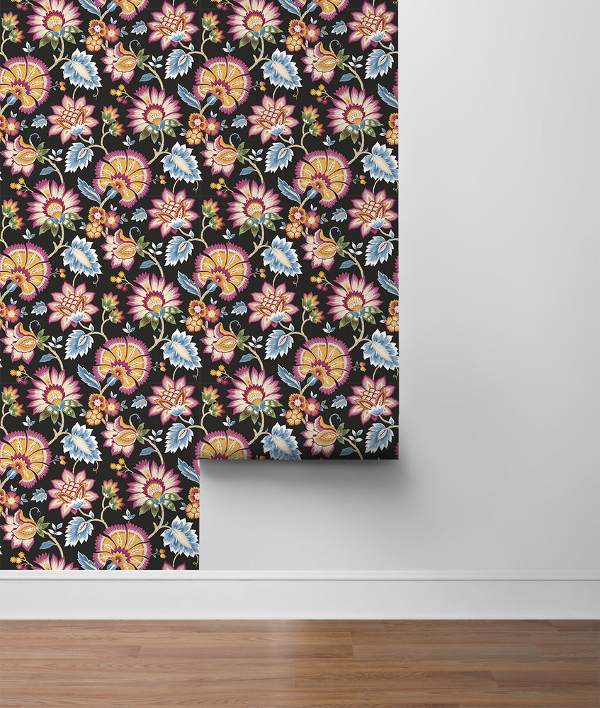 Jacobean floral peel and stick wallpaper roll NW42721 from NextWall