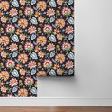 Jacobean floral peel and stick wallpaper roll NW42721 from NextWall