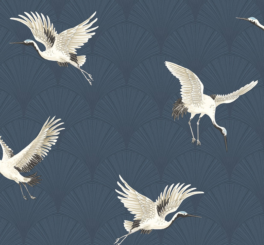 Cranes Deco Peel and Stick Removable Wallpaper