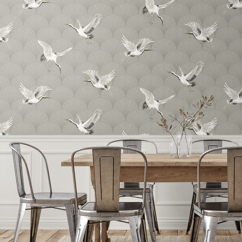 
                  
                    Crane peel and stick wallpaper dining room NW42808 from NextWall
                  
                
