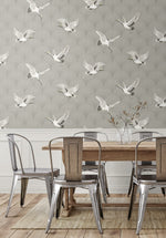 Crane peel and stick wallpaper dining room NW42808 from NextWall