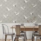 Crane peel and stick wallpaper dining room NW42808 from NextWall