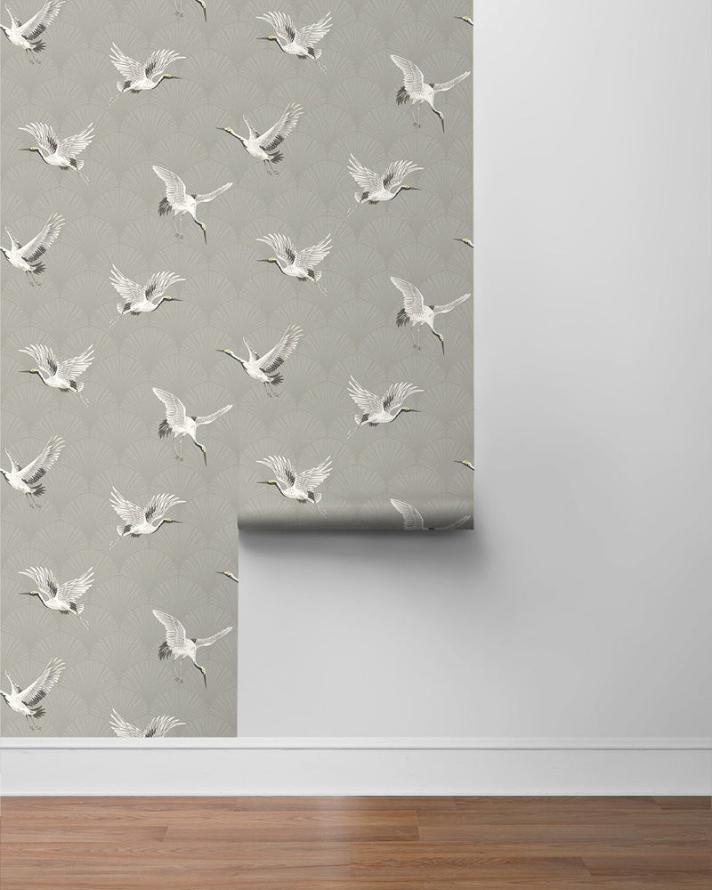 Crane peel and stick wallpaper roll NW42808 from NextWall