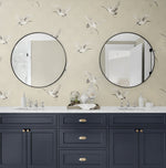 Crane peel and stick wallpaper bathroom NW42810 from NextWall