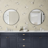 Crane peel and stick wallpaper bathroom NW42810 from NextWall