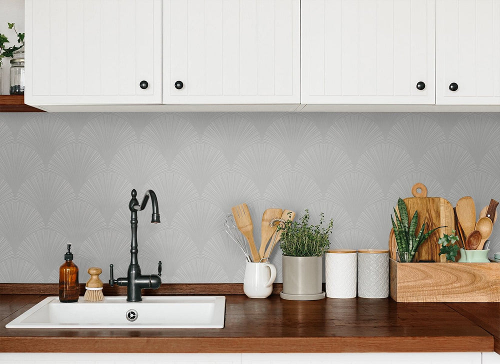 Art deco peel and stick wallpaper backsplash NW42908 from NextWall