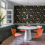 NW43000 summer garden floral peel and stick wallpaper dining room from NextWall