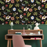 NW43000 summer garden floral peel and stick wallpaper office from NextWall