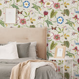 Floral peel and stick wallpaper bedroom NW43001 from NextWall