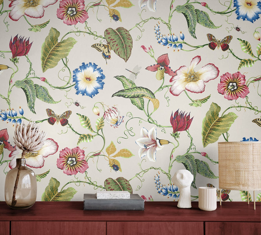 Floral peel and stick wallpaper decor NW43001 from NextWall