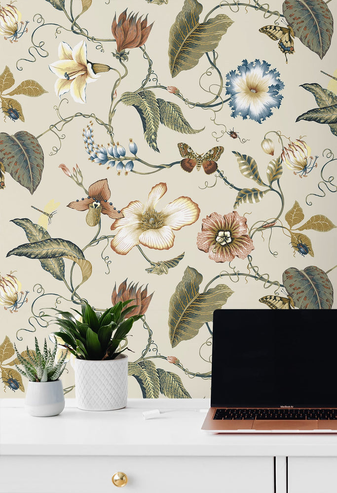 Floral peel and stick wallpaper decor NW43005 from NextWall