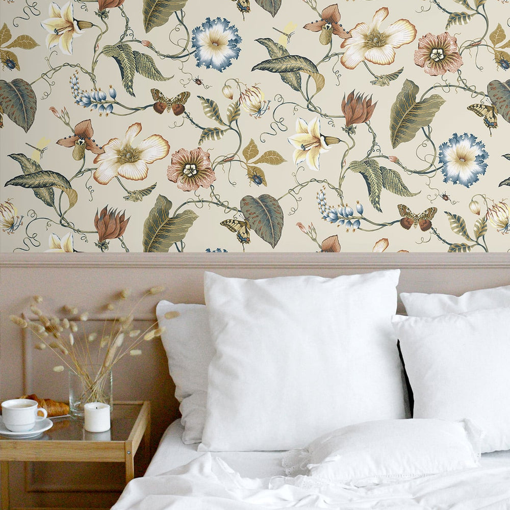 
                  
                    Floral peel and stick wallpaper bedroom NW43005 from NextWall
                  
                