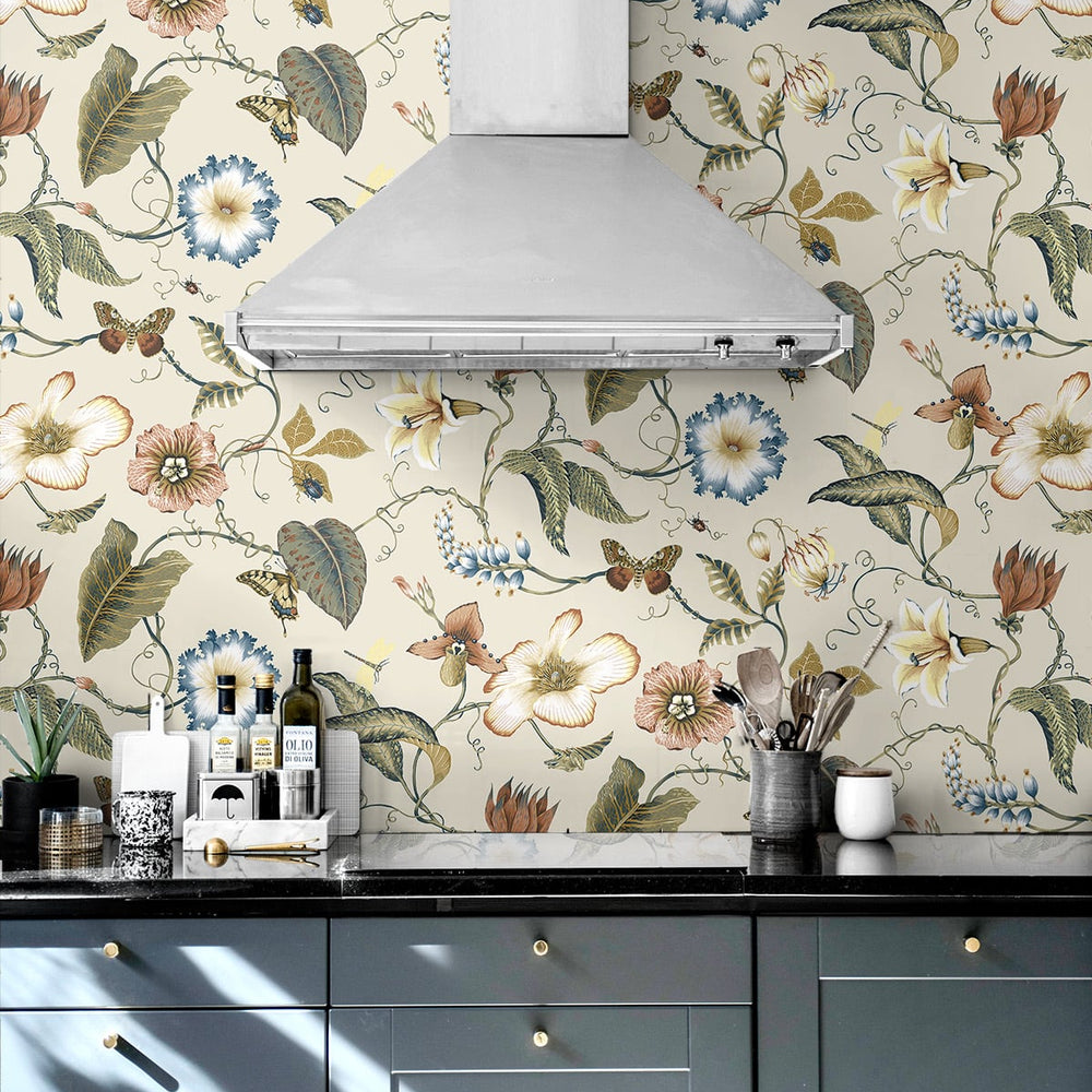 
                  
                    Floral peel and stick wallpaper kitchen NW43005 from NextWall
                  
                