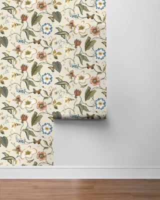 Floral peel and stick wallpaper roll NW43005 from NextWall
