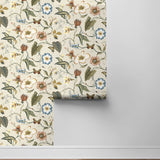 Floral peel and stick wallpaper roll NW43005 from NextWall