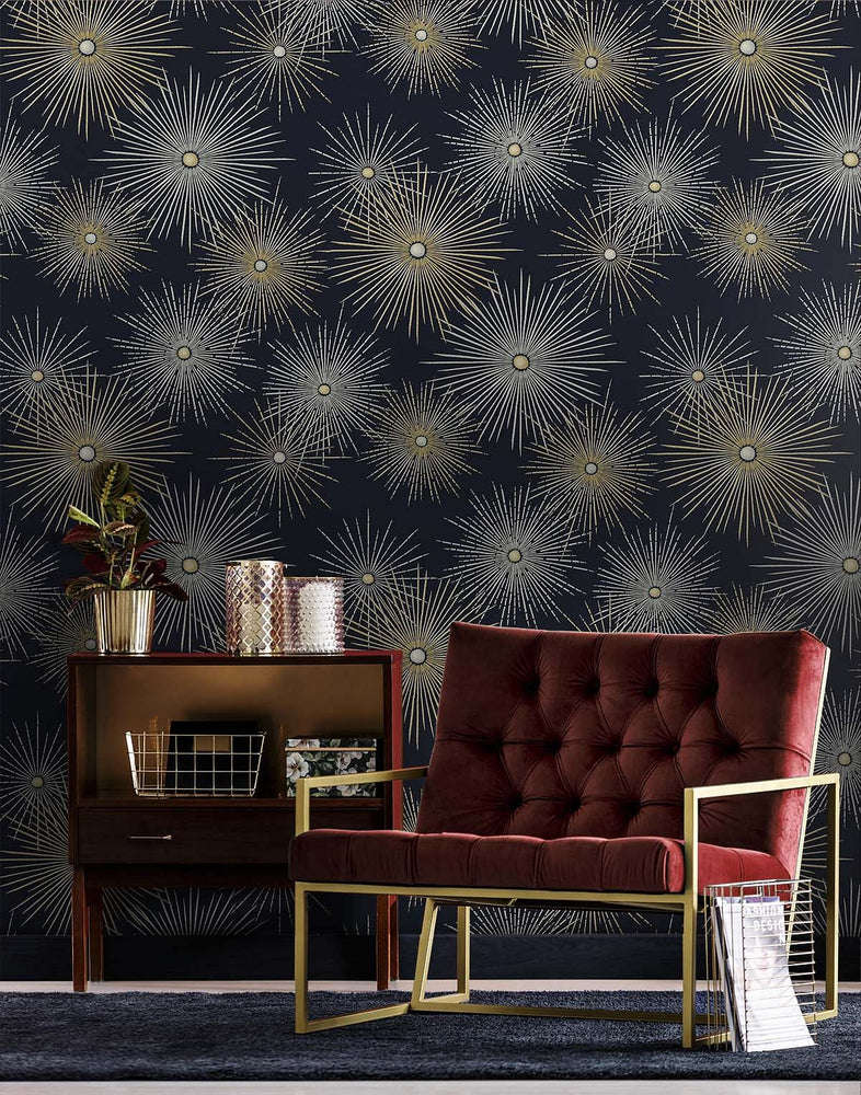 Mid century peel and stick wallpaper accent NW43102 from NextWall 