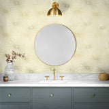 NW43103 Silverdale Starburst retro peel and stick removable wallpaper bathroom from Say Decor