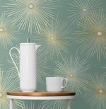 NW43104 Silverdale Starburst retro peel and stick removable wallpaper decor from Say Decor