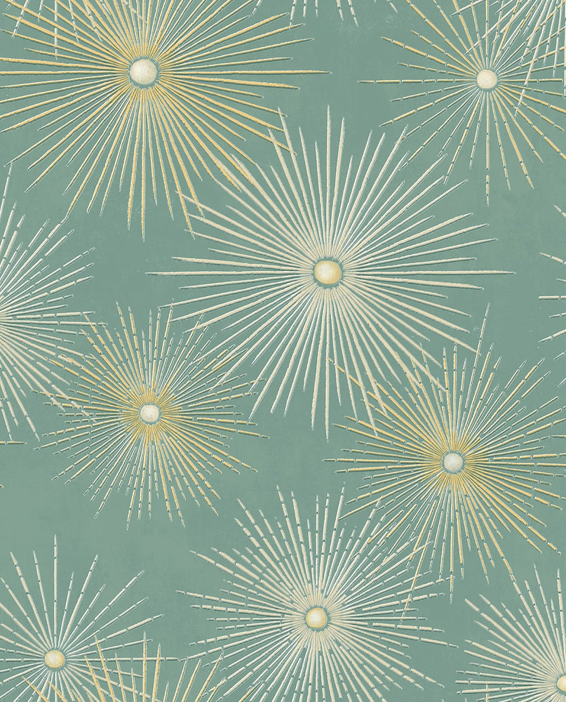 NW43104 Silverdale Starburst retro peel and stick removable wallpaper from Say Decor