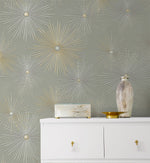 NW43105 Silverdale Starburst retro peel and stick removable wallpaper decor from Say Decor