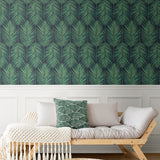 NW43204 tropic palm peel and stick wallpaper entryway from NextWall