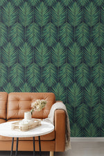 NW43204 tropic palm peel and stick wallpaper sitting room from NextWall