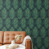 NW43204 tropic palm peel and stick wallpaper sitting room from NextWall