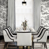 NW43300 Chateau toile peel and stick wallpaper dining room from NextWall